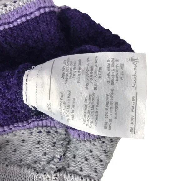 SmartWool purple / grey merino wool blend beanie - Picture 4 of 6